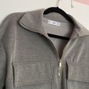 Mango half zip sweater with pocket details